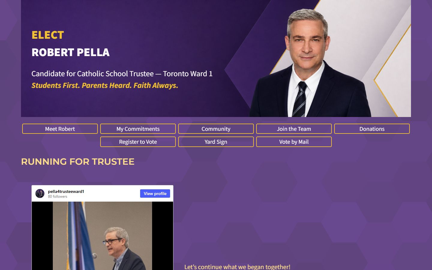 Robert Pella campaign website